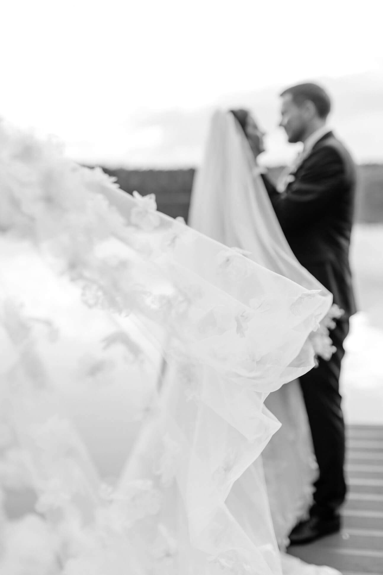 Ein wunderschönes langer Schleier